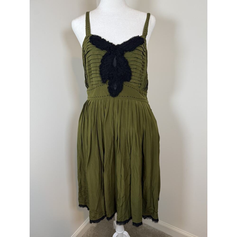 Project Alabama Womens Pleated Sleeveless Silk Dress Size 10 Y2K